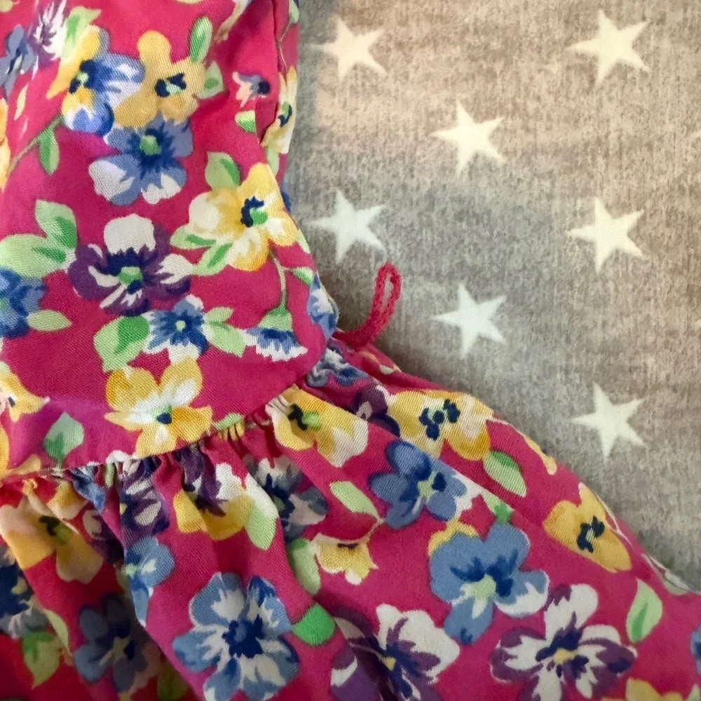 Ralph Lauren pink floral cotton dress - size 24M